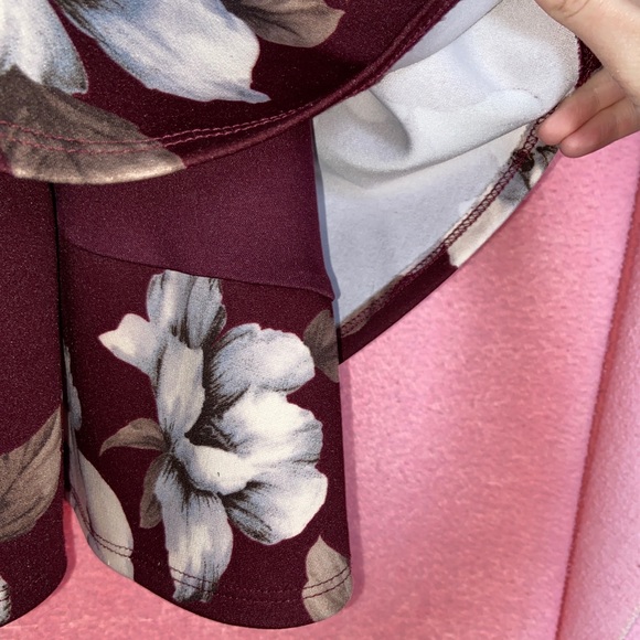 Eclipse burgundy flower summer dress - Picture 4 of 6